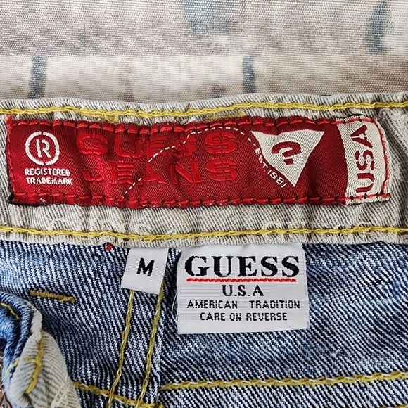 Guess Denim Bermuda Shorts Jorts Convertible Distressed Blue Size Medium - Picture 14 of 14